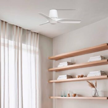 LED stropný ventilátor Hey, biely, DC, tichý, Ø 90 cm, CCT