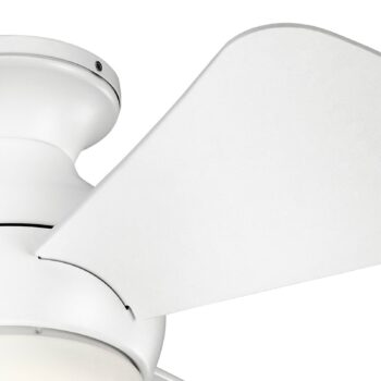 LED stropný ventilátor Sola, IP23 biela matná