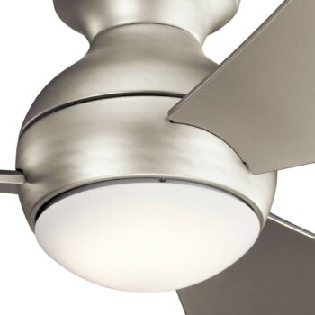 LED stropný ventilátor Sola, IP23 nikl