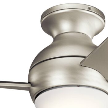 LED stropný ventilátor Sola, IP23 nikl