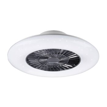 LED stropný ventilátor Visby, Ø 60 cm, biela