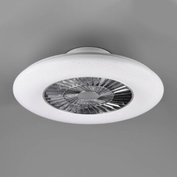 LED stropný ventilátor Visby, Ø 60 cm, biela