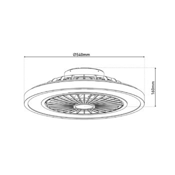 LED stropný ventilátor s osvetlením Arioso, tichý, Ø 54 cm, CCT