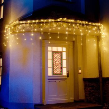 LED svetelná opona ľadový dážď teplá biela 11m