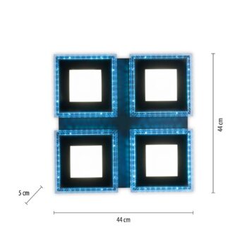 LED svetlo Acri CCT RGB diaľkové ovládanie 44x44cm
