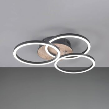 LED svetlo Circle 3-pl. diaľkové ovládanie drevo