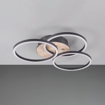 LED svetlo Circle 3-pl. diaľkové ovládanie drevo