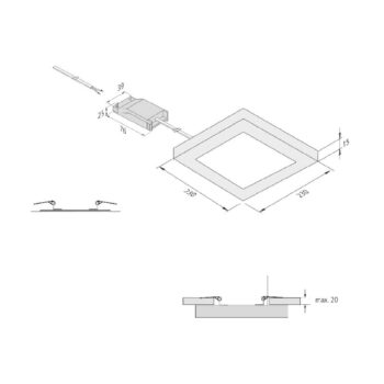 LED svetlo FQ65/205 prisadenie/zapustenie 4000K