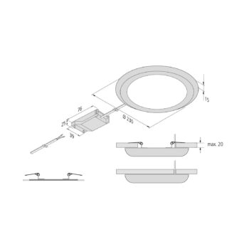 LED svetlo FR65/205 prisadené/zapustené chróm 2700