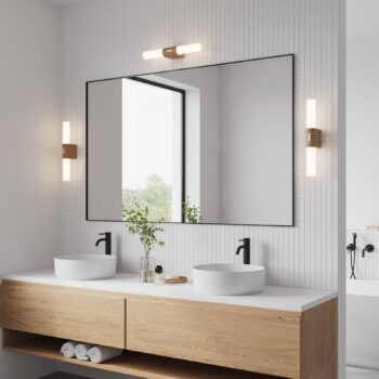 LED svetlo Helva Double Basic, drevený dekór
