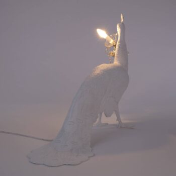 LED svetlo Peacock Lamp, biela, sklenené krištále