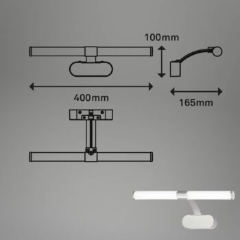 LED svetlo Runt IP44 konzola 4 000 K chróm matná