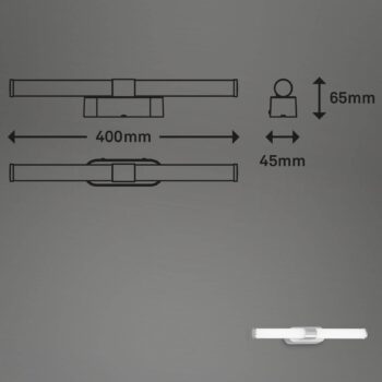 LED svetlo Runt IP44 priame 4 000 K chróm matná