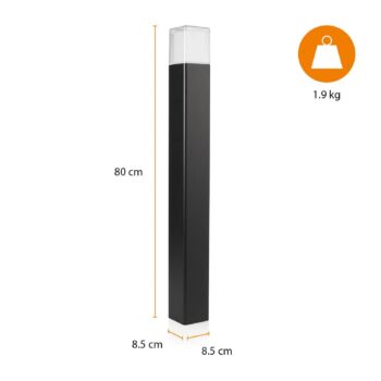 LED svetlo na chodník OOL-50018, hliník, výška 80 cm