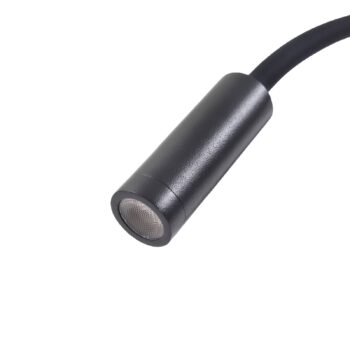 LED svetlo na čítanie Lucande Hetti, čierne, kov, výška 14 cm