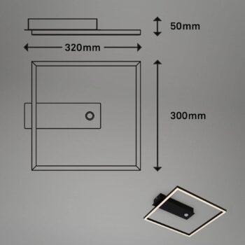 LED svetlo so snímačom Nici štvorcové čierna