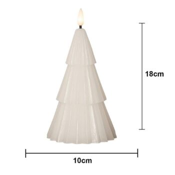 LED sviečka Flamme Grany, biela, 18 cm, z pravého vosku, na batérie