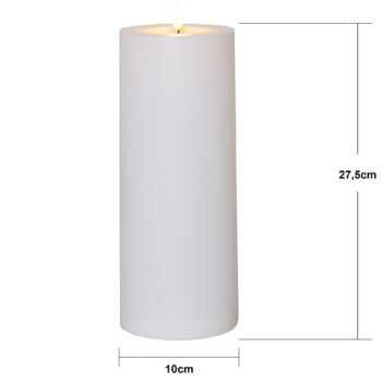 LED sviečka Flamme Rak 27,5 cm biela plastová na batérie
