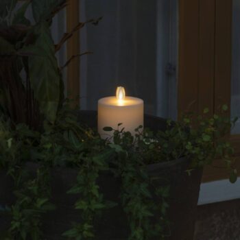 LED sviečka IP44 krémovo biela hladká Výška 13 cm