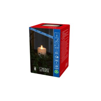 LED sviečka IP44 krémovo biela hladká Výška 13 cm