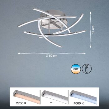 LED svietidlo Cross tunable white, 5pl, chróm