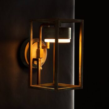 LED svietidlo Cubic 3372 starožitná mosadz/opálová