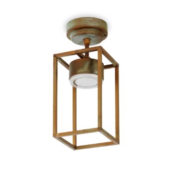 LED svietidlo Cubic 3373 starožitná mosadz/opálová