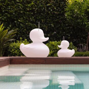LED-svietidlo DUCK-DUCK S do exteriéru v bielej