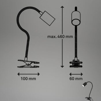 LED svietidlo Fleks, čierne, flexibilné, kovové