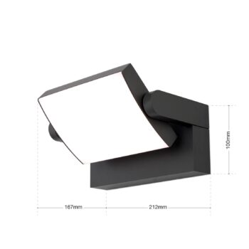 LED svietidlo Ginger, IP54, CCT, antracitová