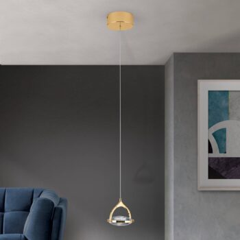 LED svietidlo Moon krištáľové sklo K9 1-pl., zlatá