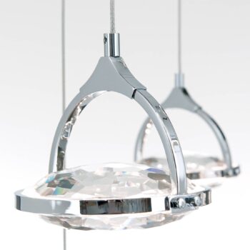 LED svietidlo Moon krištáľové sklo K9 12-pl. chróm
