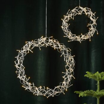LED veniec Curly, teplá biela, Ø 30 cm