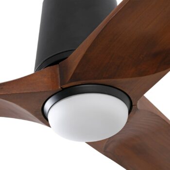 LED ventilátor Heywood L, čierny/drevený, DC, tichý, CCT
