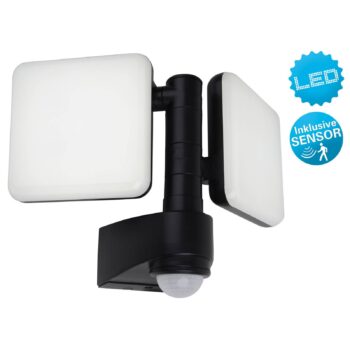 LED vonkajšia nástenná lampa Jaro, snímač/2 svetlá