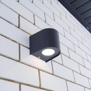 LED vonkajšie nástenné svietidlo ALECTO, čierne, výška 10 cm, IP54 up/down