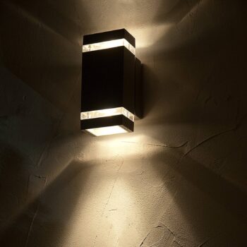 LED vonkajšie nástenné svietidlo Focus angular 2fl.