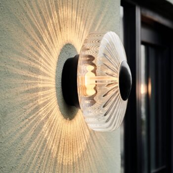 LED vonkajšie nástenné svietidlo New Wave Optic, sklo, Ø 26 cm, IP65