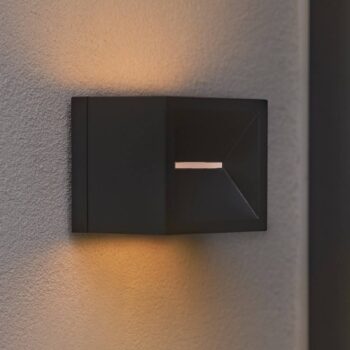 LED vonkajšie nástenné svietidlo Rivo, čierne, kov, IP54, up/down
