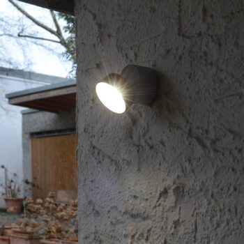 LED vonkajšie nástenné svietidlo Trumpet, Ø 9,4 cm