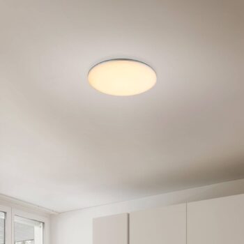 LED vonkajšie stropné svietidlo Dori, Ø 33 cm, biele, plast, IP54