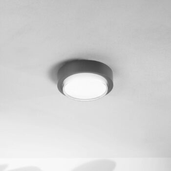 LED vonkajšie stropné svietidlo Owen, tmavošedá, kov, 23 cm, IP65
