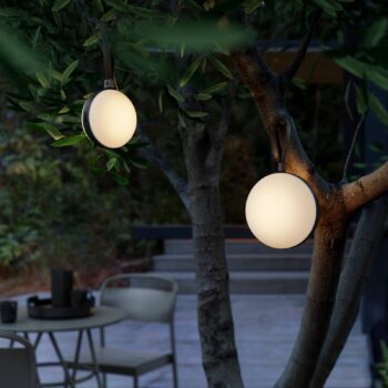 LED vonkajšie svetlo Bring to go Ø 12 cm biela/čierna