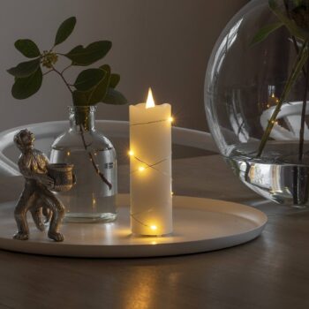 LED vosková sviečka biela Farba svetla teplá biela 12,7 cm
