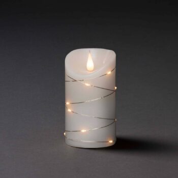 LED vosková sviečka biela Farba svetla teplá biela 13,5 cm