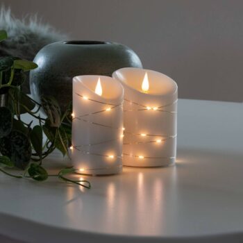 LED vosková sviečka biela Farba svetla teplá biela 13,5 cm