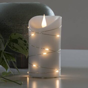 LED vosková sviečka biela Farba svetla teplá biela 13,5 cm