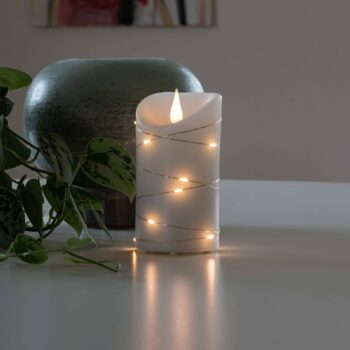 LED vosková sviečka biela Farba svetla teplá biela 13,5 cm