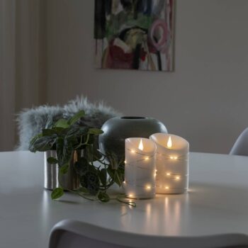 LED vosková sviečka biela Farba svetla teplá biela 13,5 cm