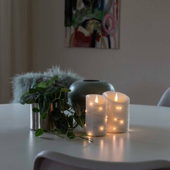 LED vosková sviečka biela Farba svetla teplá biela 14 cm